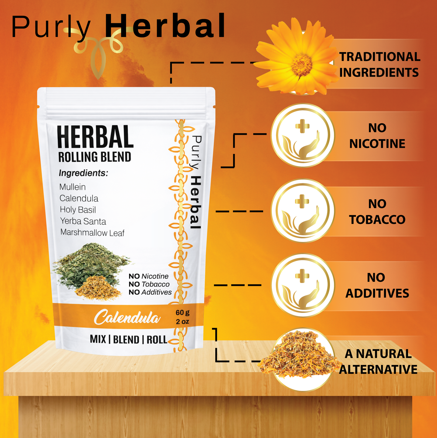 Calendula Herbal Rolling Blend