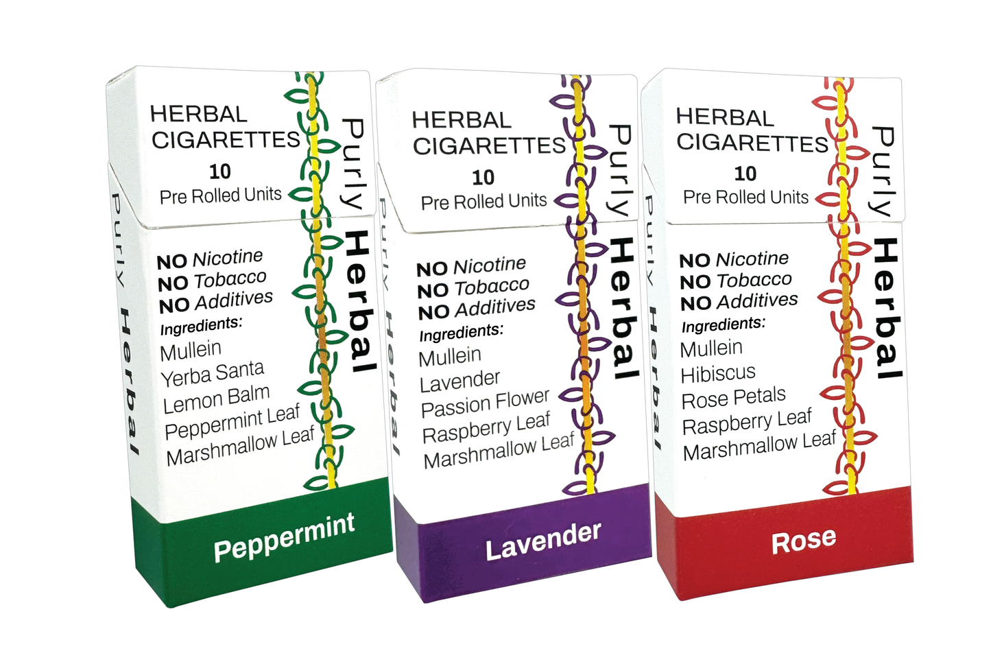 Peppermint, Lavender & Rose Herbal Cigarettes