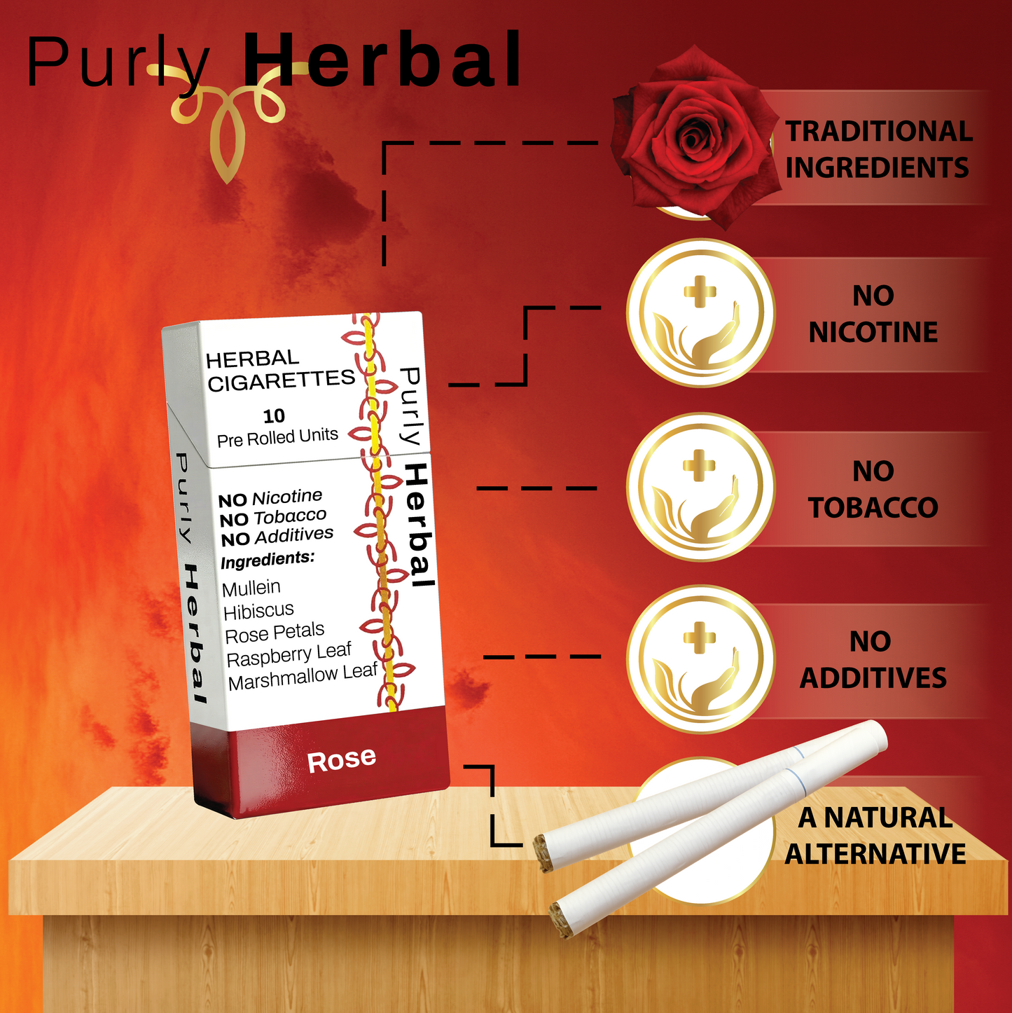 Peppermint, Lavender & Rose  Herbal Cigarettes