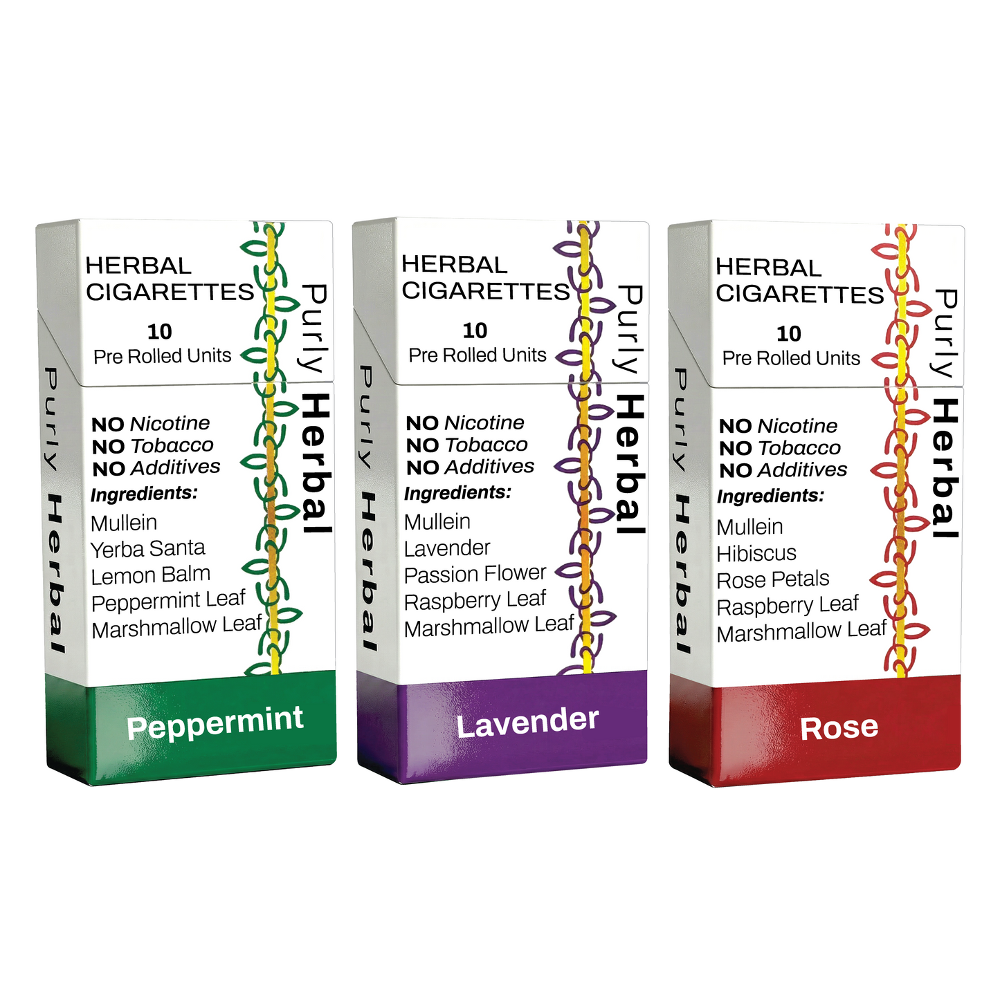 Peppermint, Lavender & Rose  Herbal Cigarettes